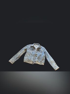 Forever 21 Light Wash Studded Denim Jacket